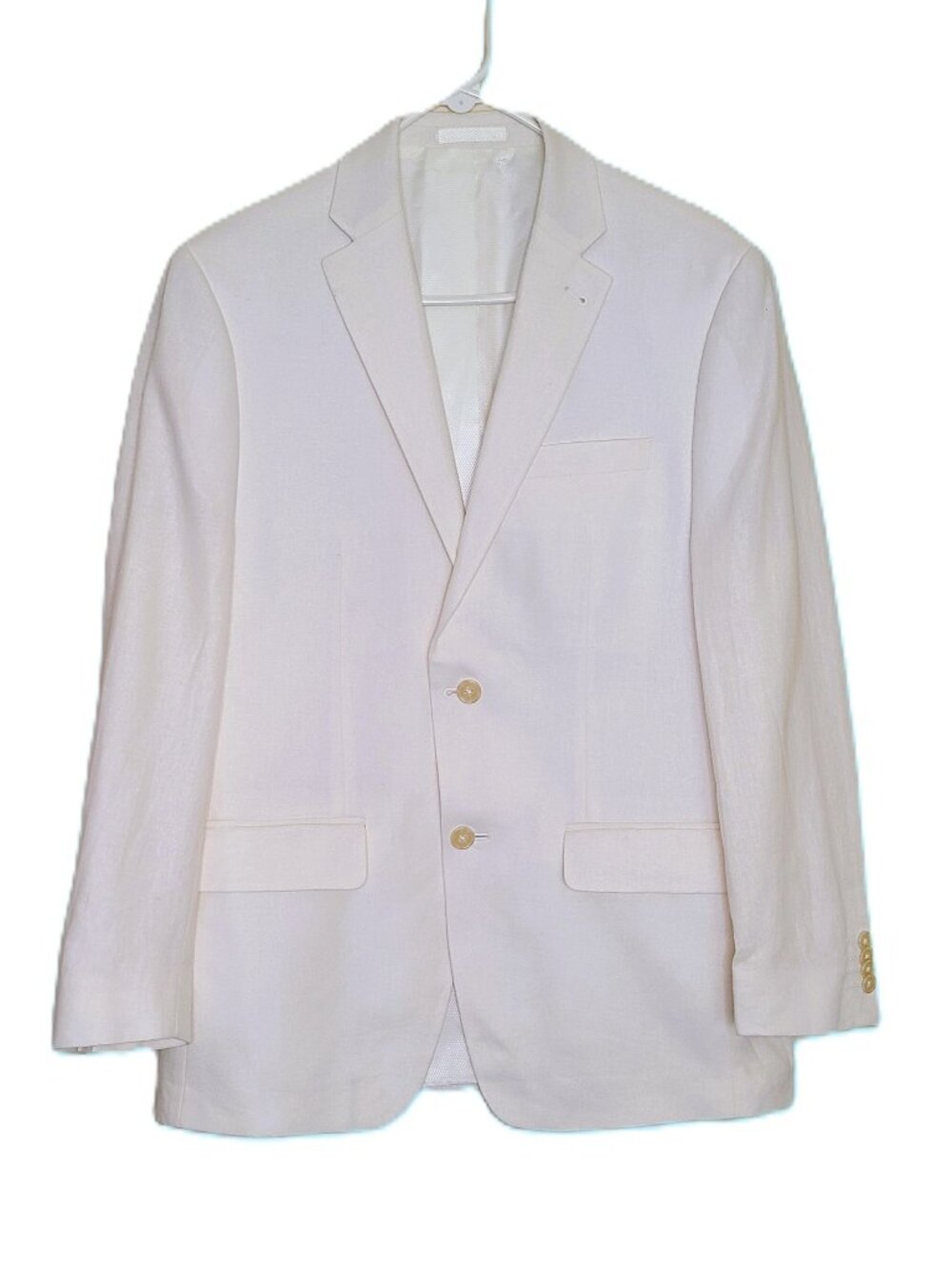 Logan Hill Ivory Lien Blend Lined Blazer Size- 40S